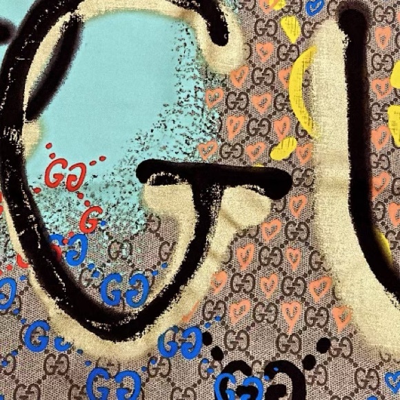 Authentic Gucci Gucci Ghost Rare “Life is Gucci” Silk Scarf - Picture 5 of 12